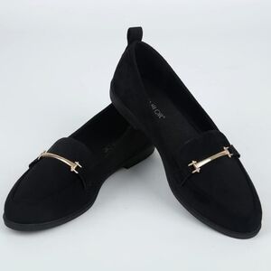 Samilor Quilted Chain Black Slip on Loafers in Black SZ 8